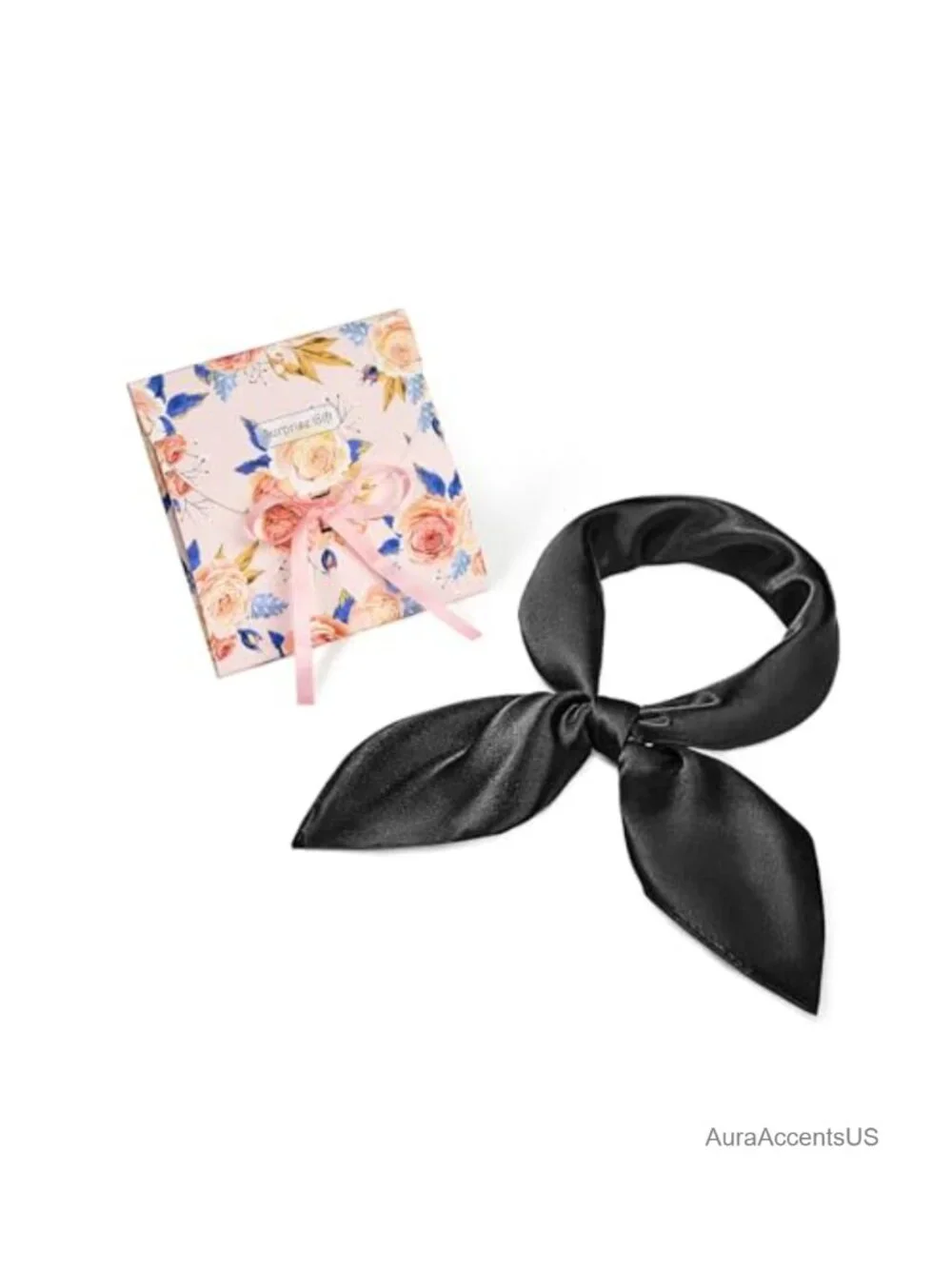 Satin Scarf Square Neck Scarf Lightweight Silk Scarf for Women